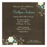 Invitation nuptiale florale à la mode de douche de