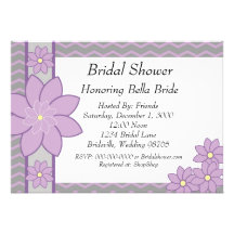 Invitation nuptiale florale de douche de Chevron