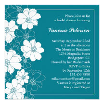 Invitation nuptiale florale élégante de douche