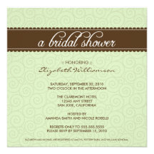 Invitation nuptiale intemporel de douche (sauge/ch