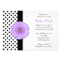Invitation nuptiale noire et blanche de douche de 