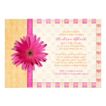 Invitation nuptiale orange de douche de marguerite