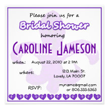 Invitation nuptiale Purple Fluer de Lis Heart de d