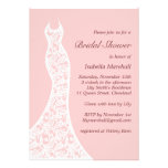Invitation nuptiale rose de dentelle de douche invitations