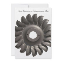 Invitation or Announcement with Water Turbine