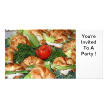 Invitation, partie, croissants cartes avec photo
