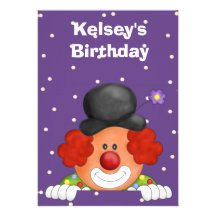 Invitation personnalisée d'anniversaire de clown
