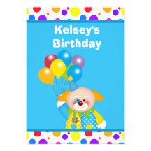 Invitation personnalisée d'anniversaire de clown