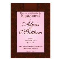 Invitation - Pink & Cocoa Orlee Pattern