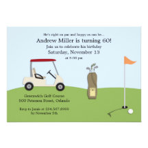Invitation plate d'anniversaire de golf