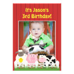 Invitation plate de ferme de photo d'anniversaire