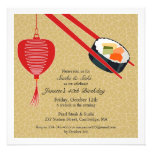 Invitation plate de partie de sushi d'anniversaire