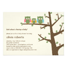 Invitation pointillée de baby shower de hiboux