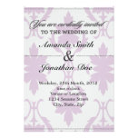 Invitation pourpre de mariage damassé invitations