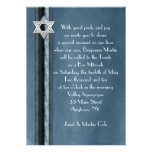 Invitation rayée bleue de Mitzvah de barre