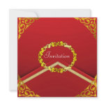 Invitation red and Gold Make your own