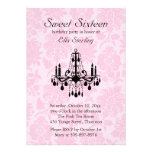Invitation rose d'anniversaire de sweet sixteen de