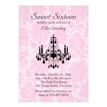 Invitation rose d'anniversaire de sweet sixteen de