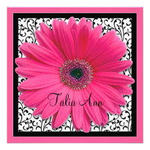 Invitation rose de bat mitzvah de marguerite de Ge