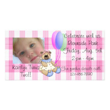 Invitation rose de partie de plaid photocarte
