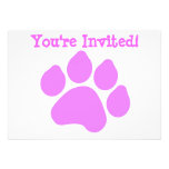 Invitation rose d'empreinte de patte