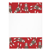 Invitation rouge de singe de chaussette