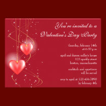 Invitation rougeoyante de partie de valentine de c invitations