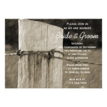 Invitation rurale de mariage campagnard de courrie