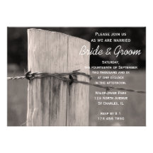 Invitation rurale de mariage campagnard de courrie