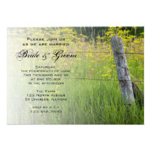 Invitation rustique de mariage campagnard de courr