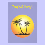 Invitation to a tropical party sun palm trees invitations