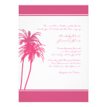 Invitation tropicale de rose indien et blanche de 