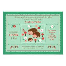 Invitation unisexe de baby shower de famille de hé