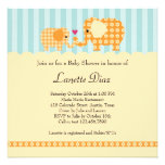 Invitation unisexe de baby shower d'éléphants