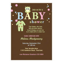 Invitation vert de douche de hibou et de plante gr