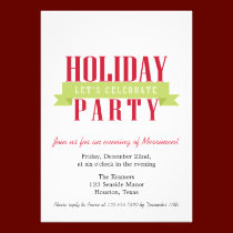 Invitation verte de fête de vacances de ruban invitations
