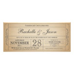 Invitation vintage de billet de mariage