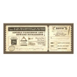 invitation vintage de billet de mariage avec la co
