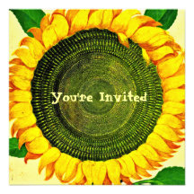 Invitation vintage de tournesol