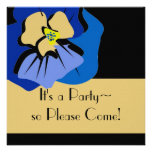 invitationn_BLUE PANSY/STRIPES