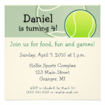 Invitations 5,25 de fête d'anniversaire de tennis 