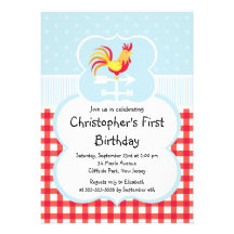 Invitations animales d'anniversaire de basse-cour 