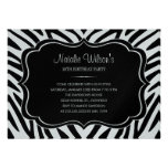 Invitations argentées noires et brillantes d'anniv