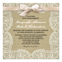 Invitations blanches de mariage de dentelle et de 