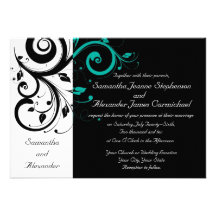 Invitations blanches noires de mariage de remous d