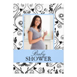 Invitations bleues de baby shower de photo chic de