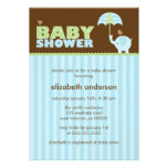 Invitations bleues de baby shower d'éléphant