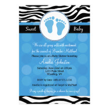 Invitations bleues de baby shower d'impression de 