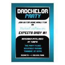 Invitations bleues et noires de partie de Dadchelo