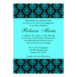 Invitations bleues et noires turquoises de bat mit